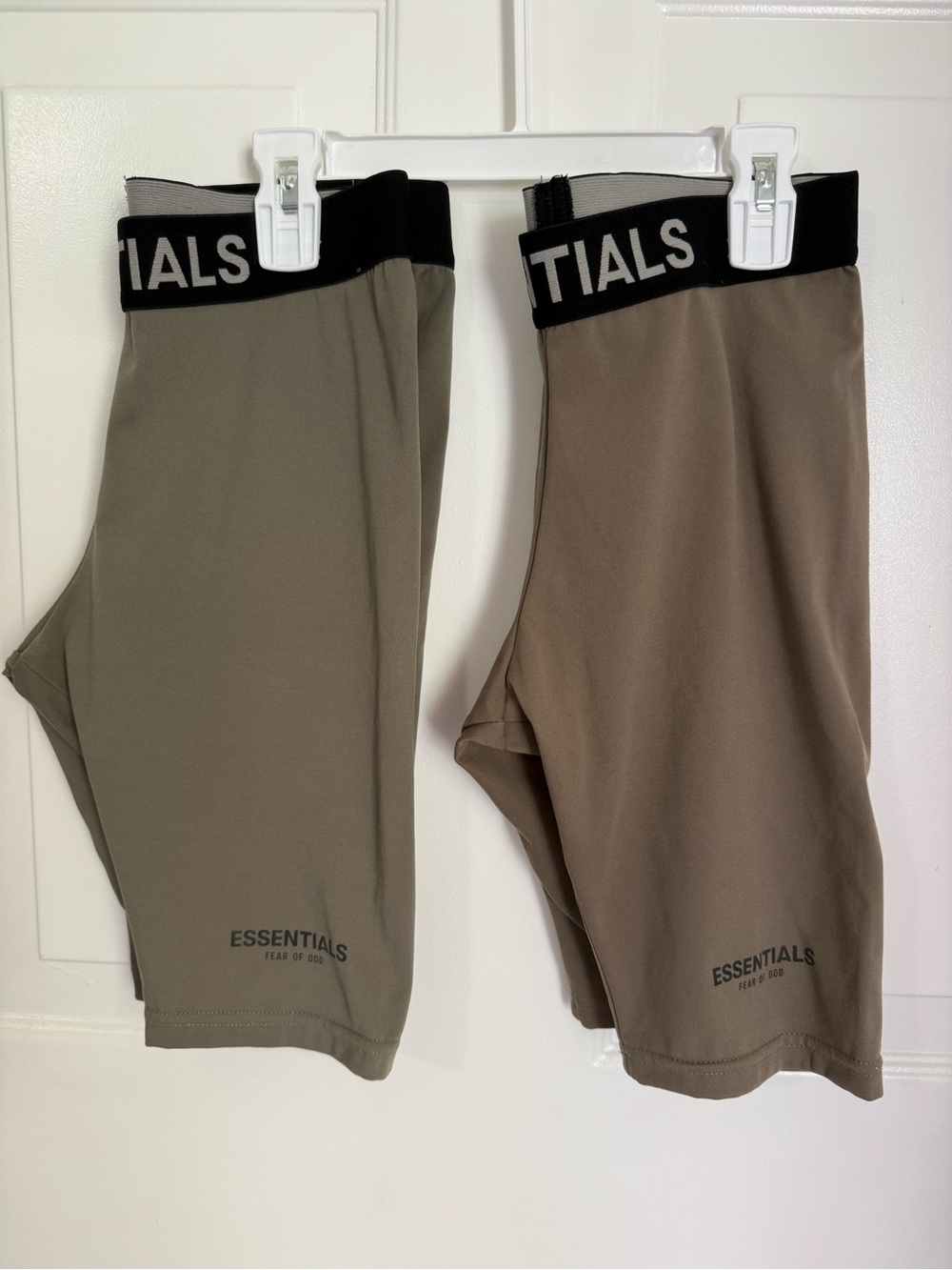 Bundle 2 Essentials Fear Of God Gray &Taupe Athletic Biker Shorts Women Size XXS